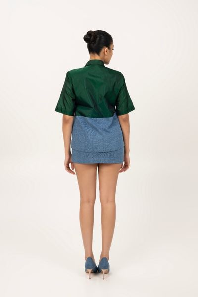 Swaram Silk n Denim Co-ord set