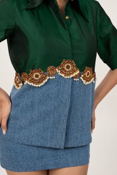Swaram Silk n Denim Co-ord set